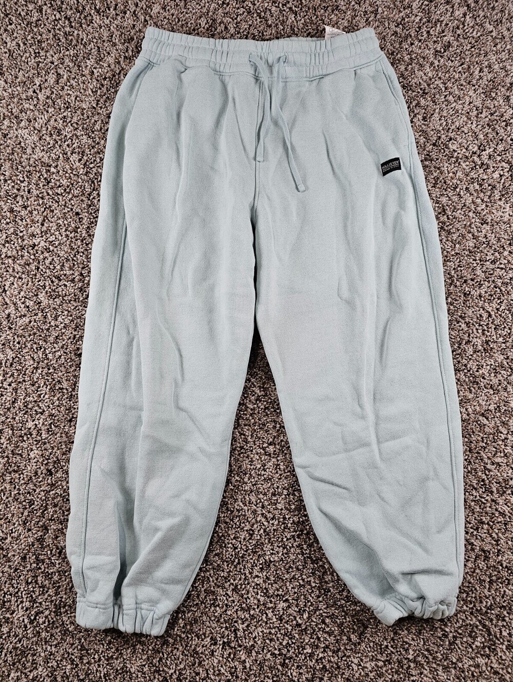 Vtg Y2K Hollister Womens Sz S Oversized Fit Jogger Sweatpants Light Blue Gray